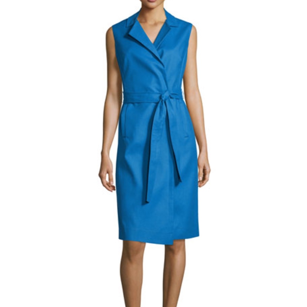 Escada Bartolini Sleeveless Belted Shirtdress